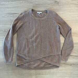** Madewell crewneck sweater Tan Brown Cross front Small